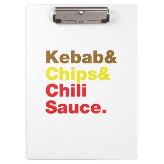 Kebab en Chips & Chili Sauce. Klembord (Voorkant)