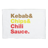 Kebab en Chips & Chili Sauce. Kussensloop (Voorkant)