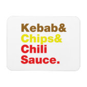 Kebab en Chips & Chili Sauce. Magneet (Horizontaal)