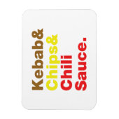 Kebab en Chips & Chili Sauce. Magneet (Verticaal)
