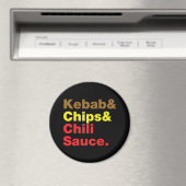 Kebab en Chips & Chili Sauce. Magneet (Insitu (Vaatwasser))