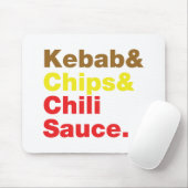 Kebab en Chips & Chili Sauce. Muismat (Met muis)