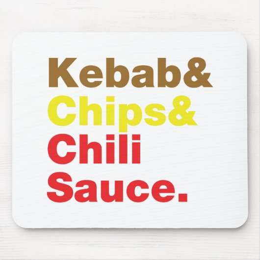 Kebab en Chips & Chili Sauce. Muismat (Voorkant)