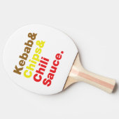 Kebab en Chips & Chili Sauce. Tafeltennisbatje (Zijkant)