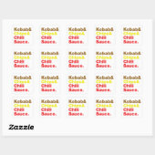 Kebab en Chips & Chili Sauce. Vierkante Sticker (Vel)