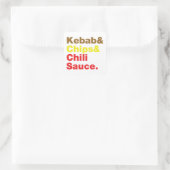 Kebab en Chips & Chili Sauce. Vierkante Sticker (Tas)