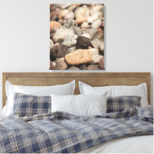 kebbels op het strand canvas afdruk (Insitu (Slaapkamer))