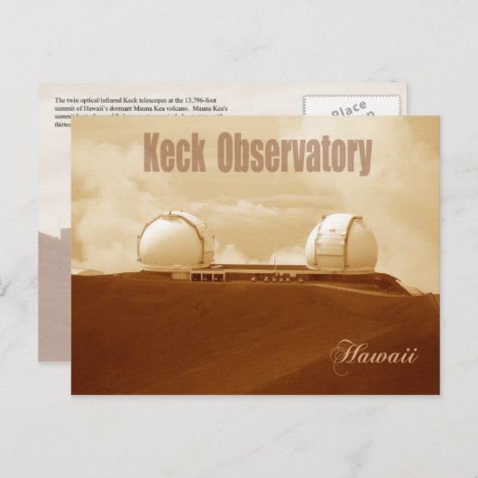 Keck Astronomical Observatory, Mauna Kea, Hawaii Briefkaart (Voorkant / Achterkant)