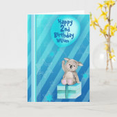 Keddy Koala bleu 2ème anniversaire carte (Fleur jaune)