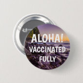 Ke'e Beach op Sunrise Aloha gevaccineerde Button (Voorkant /achterkant)