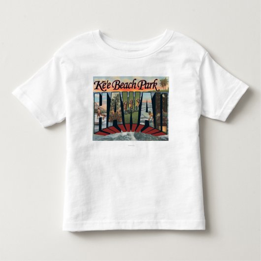 Ke'e Beach Park, Hawaii - Grote Letter-scènes Kinder Shirts (Voorkant)