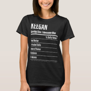 Keegan Voedingsfeiten Serving Maat Calorieën T-shirt