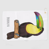 Keel-navelstaarster cartoon golfhanddoek (Horizontaal)