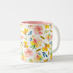Keel-roze Waterverf Tweekleurige Koffiemok
