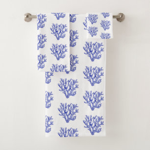 Keel van blauw en wit zee bad handdoek