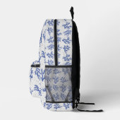 Keel van blauw en wit zee bedrukte rugzak (Rechts)