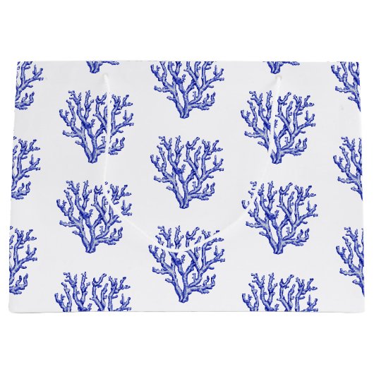 Keel van blauw en wit zee groot cadeauzakje (Voorkant)