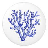 Keel van blauw en wit zee keramische knop (Voorkant)