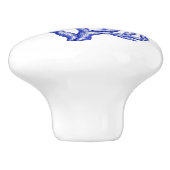 Keel van blauw en wit zee keramische knop (Zijkant)