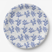 Keel van blauw en wit zee papieren bordje (Voorkant)