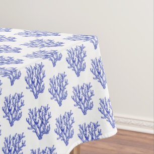 Keel van blauw en wit zee tafelkleed
