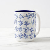 Keel van blauw en wit zee tweekleurige koffiemok (Voorkant rechts)