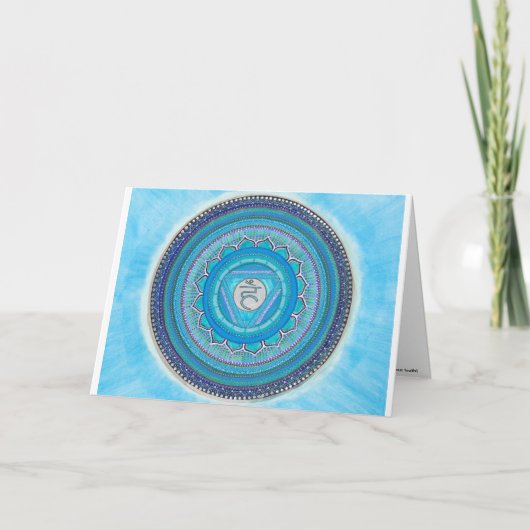 Keelchakra Mandala Wenskaarten Kaart (Voorkant)