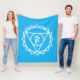 keelchakra Vishuddha Blauwe meditatie Fleece Deken