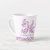 Keelin letter K: naam monogram Latte Mok (Linkerhoek)