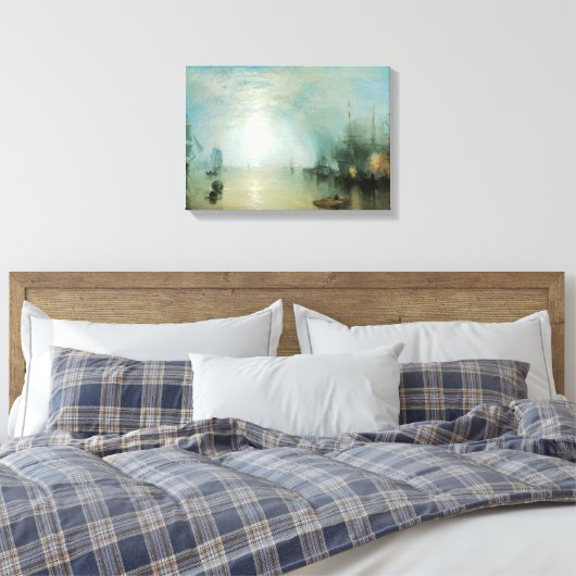 Keelmen Heaving Coals, maanlicht door Joseph Turne Canvas Afdruk (Insitu (Slaapkamer))