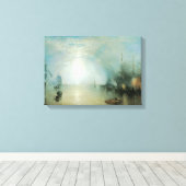 Keelmen Heaving Coals, maanlicht door Joseph Turne Canvas Afdruk (Insitu (Houten vloer))