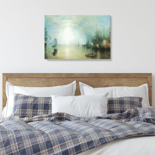 Keelmen Heaving Coals, maanlicht door Joseph Turne Canvas Afdruk (Insitu (Slaapkamer))