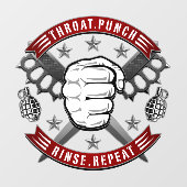 Keelpunch venster vastkleven raamsticker (Vel)