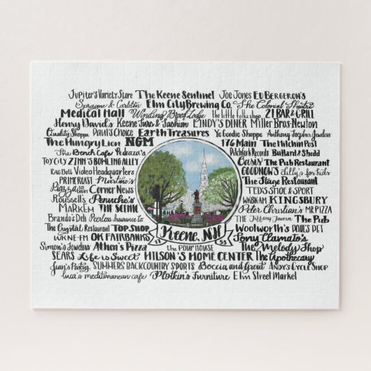 Keene, NH - Nu en dan Legpuzzel (Horizontaal)