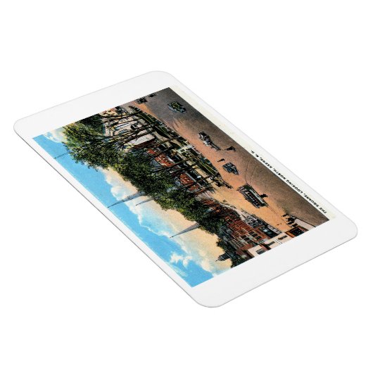 KEENE NH Town Square Uitzicht, 1922 Briefkaart Magneet (Rechterzijde)