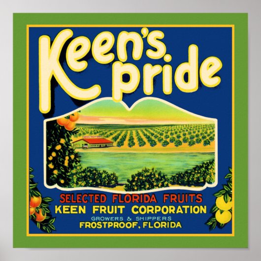 Keen's Pride Frostproof Florida Label Poster (Voorkant)
