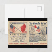 Keep America American - Stem Cal Coolidge Briefkaart (Voorkant / Achterkant)