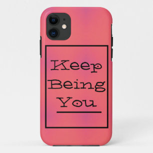 "Keep Being You" frase, Lente roze en Paarse iPhone 11 Hoesje