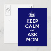 Keep Calm and Ask Mom Briefkaart (Voorkant / Achterkant)