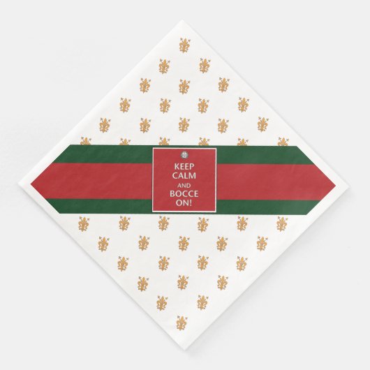 "Keep Calm and Bocce On" papieren servetten op din (Hoek)