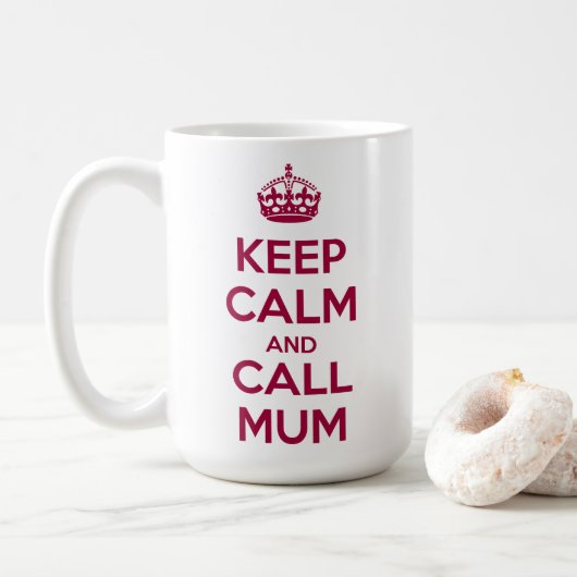 Keep Calm and Call Mum Koffiemok (Met donut)