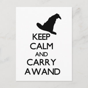 KEEP CALM AND CARRY A WAND BRIEFKAART