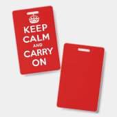 Keep Calm and Carry On Badge (Voor- en achterkant)