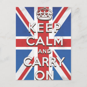 Keep Calm and Carry On Britse Vlag Briefkaart
