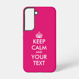 Keep calm and carry on meme roze aangepast samsung galaxy hoesje