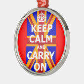KEEP CALM AND CARRY ON METALEN ORNAMENT (Links)