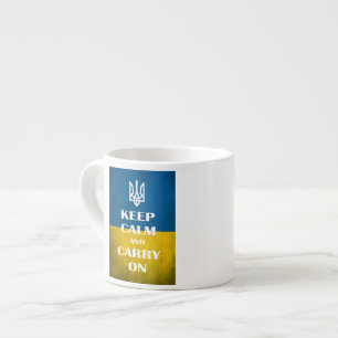 Keep calm and carry on Oekraïens embleem trident Espresso Kop