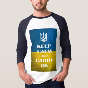 Keep calm and carry on Oekraïens embleem trident   T-shirt