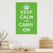 Keep Calm and Carry On Poster - Green (Cuisine)