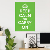 Keep Calm and Carry On Poster - Green (Bureau à domicile)